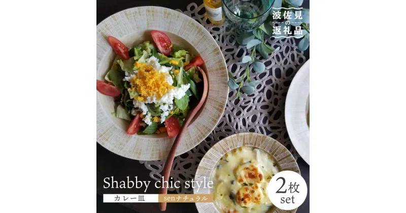 【ふるさと納税】【波佐見焼】Shabby chic style カレー皿 2枚セット（senナチュラル）【和山】[WB96 ]