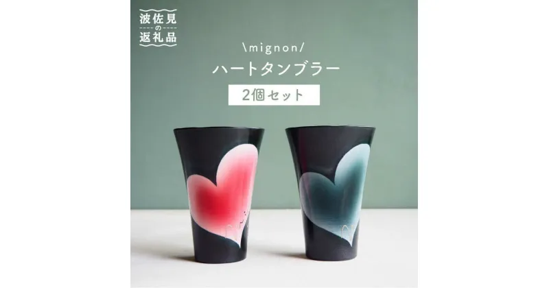 【ふるさと納税】【波佐見焼】mignon ハート タンブラー 2個セット 赤・グレー 食器 皿 【紫明窯・作家はな】【陶藤】 [BE22]