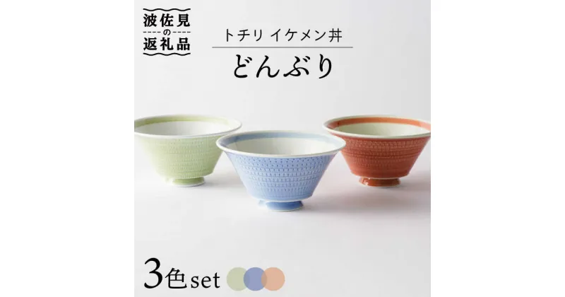 【ふるさと納税】【波佐見焼】トチリ イケメン丼 どんぶり 3色セット 食器 皿 器 和風 【Cheer house】 [AC130]