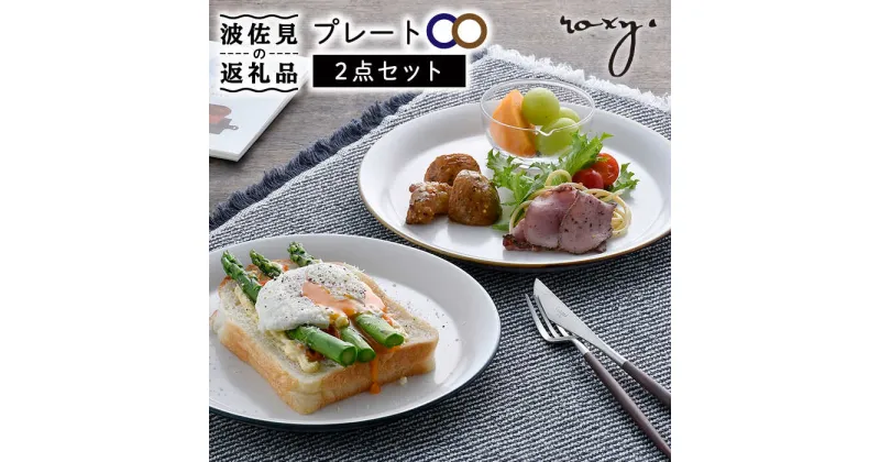 【ふるさと納税】【波佐見焼】プレート（渕錆ライン/渕青ライン） ペアセット パスタ皿 食器 皿 【ROXY・HASAMI】 [SB162]