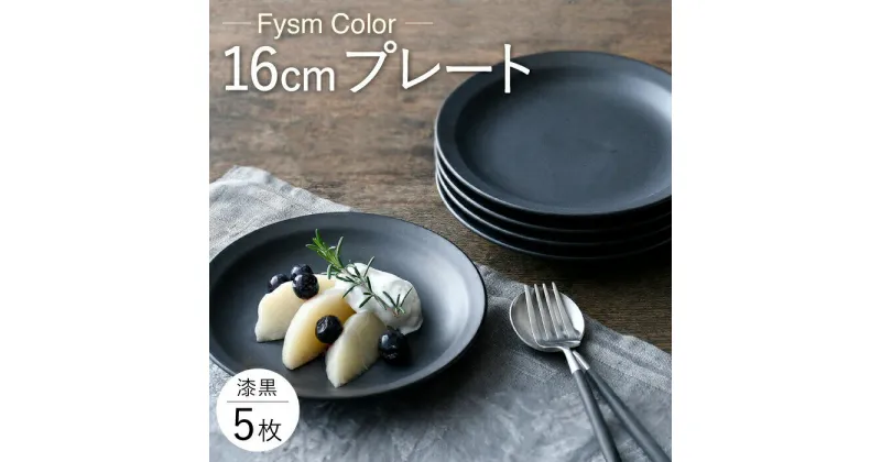 【ふるさと納税】【波佐見焼】【Fysm Color】Fマット 漆黒 16cmプレート5枚セット【福田陶器店】 [PA281]