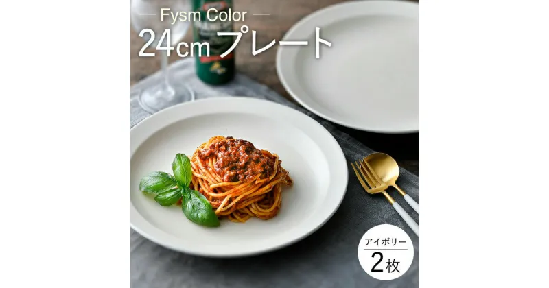 【ふるさと納税】【波佐見焼】【Fysm Color】Fマット アイボリー 24cmプレート2枚セット【福田陶器店】 [PA284]