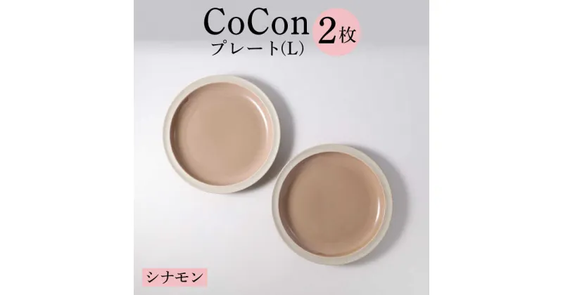 【ふるさと納税】【波佐見焼】CoCon（ここん）プレートLサイズ シナモンカラー 大皿2枚セット【福田陶器店】 [PA291]