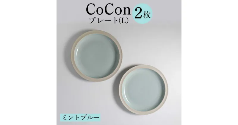 【ふるさと納税】【波佐見焼】CoCon（ここん）プレートLサイズ ミントブルー 大皿2枚セット【福田陶器店】 [PA290]