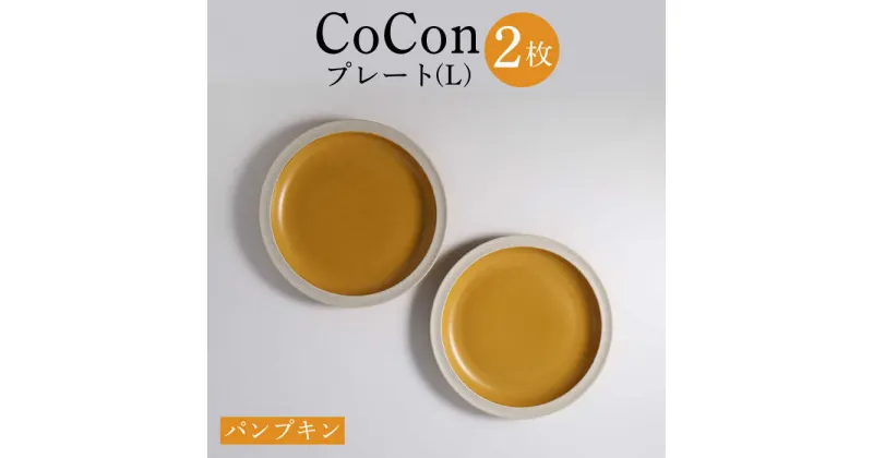 【ふるさと納税】【波佐見焼】CoCon（ここん）プレートLサイズ パンプキンカラー 大皿2枚セット 食器【福田陶器店】 [PA288]