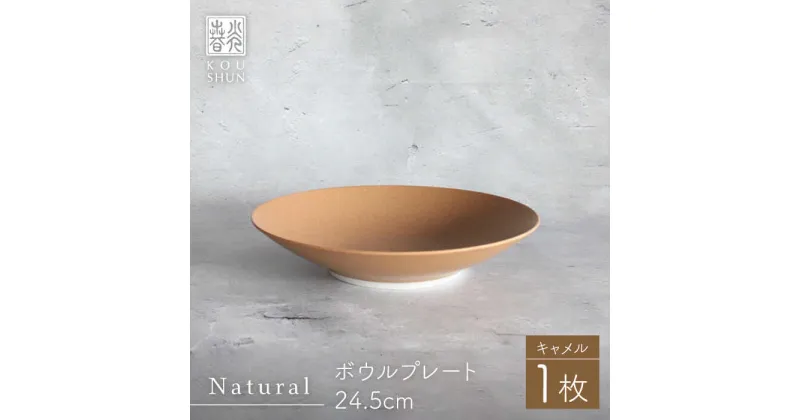 【ふるさと納税】【波佐見焼】Naturalシリーズ ボウルプレート 24.5cm（キャメル） 【光春窯】 [XD89]