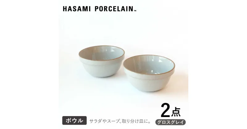 【ふるさと納税】【HASAMI PORCELAIN】ミッドディープラウンドボウル グロスグレイ 145mm 2点セット【東京西海】 [DD211]