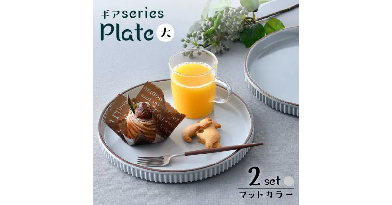 【ふるさと納税】【波佐見焼】【ギアシリーズ】マットカラープレート（大）2枚セット（グレー2枚）食器 皿【大新窯】 [DC126]