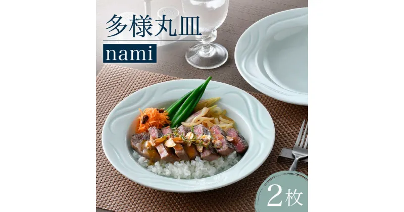 【ふるさと納税】【波佐見焼】多様丸皿 2枚セット（nami）食器 プレート【正右衛門窯】 [BG14]