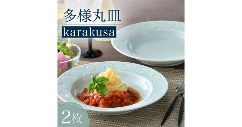 【ふるさと納税】【波佐見焼】多様丸皿 2枚セット（karakusa）食器 プレート【正右衛門窯】 [BG13]