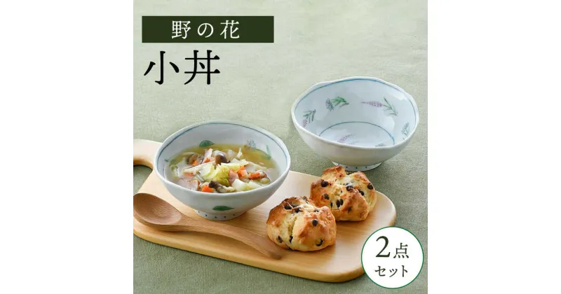 【ふるさと納税】【波佐見焼】野の花 小丼 2点セット 食器 皿 茶碗 小鉢【藍水】[GB45]