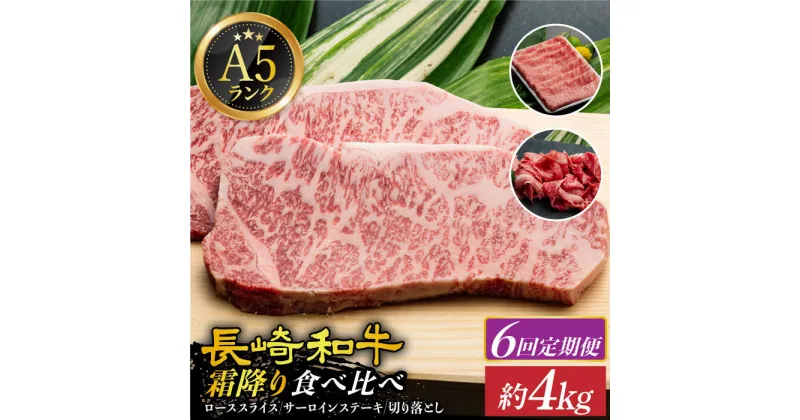 【ふるさと納税】【全6回定期便】【 A5ランク 】 長崎和牛 霜降り定期便 《小値賀町》【有限会社肉の相川】[DAR037] ロース サーロイン 切り落とし 国産 牛肉 肉 長崎和牛 ステーキ すき焼き A5 和牛 黒毛和牛 しゃぶしゃぶ 176000 176000円