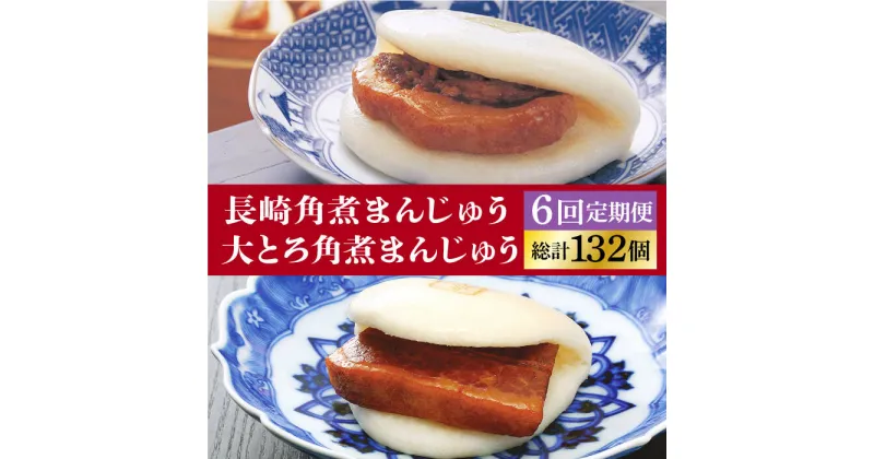 【ふるさと納税】【全6回定期便】長崎 角煮まんじゅう 12個 （箱）・ 大とろ角煮まんじゅう 10個 （箱）＜岩崎本舗＞ [DBG014] 角煮まん 角煮 豚角煮 簡単 惣菜 冷凍 おやつ 中華