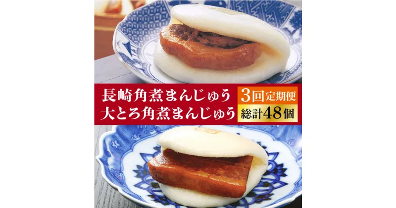 【ふるさと納税】 【全3回定期便】 長崎 角煮まんじゅう 8個（箱）・ 大とろ角煮まんじゅう 8個（箱）＜岩崎本舗＞ [DBG028] 角煮まん 角煮 豚角煮 簡単 惣菜 冷凍 おやつ 中華