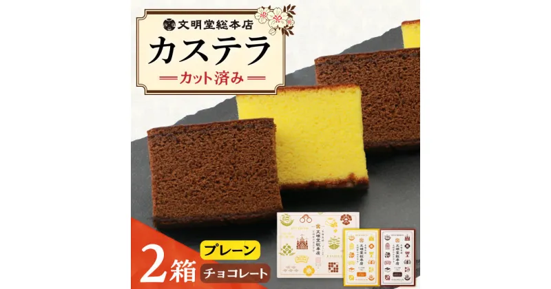 【ふるさと納税】【小分けで食べやすい】カット包装カステラ 2箱入 （プレーン・チョコレート） ≪小値賀町≫ 【株式会社文明堂総本店】 カステラ かすてら 菓子 お菓子 和菓子 常温 [DBF014]