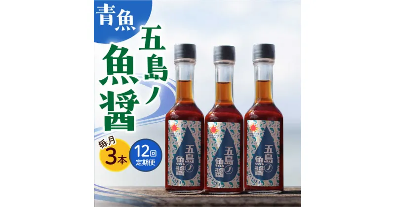 【ふるさと納税】【全12回定期便】 【1本ずつ丁寧に手づくり】五島ノ魚醤 60ml (青魚) 計3本セット＜factory333＞[DAS035]