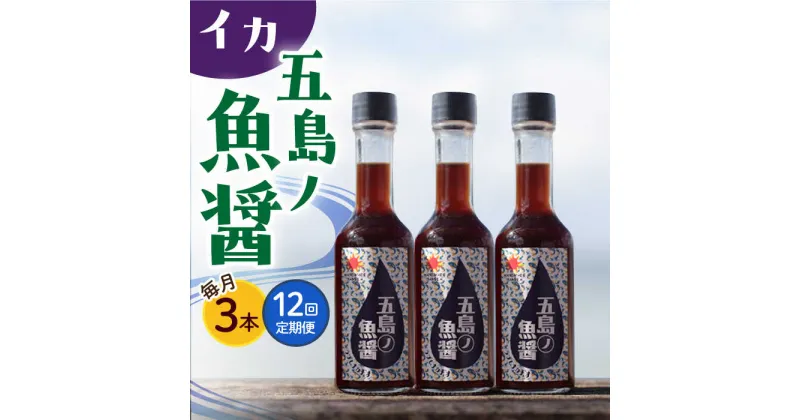 【ふるさと納税】【全12回定期便】【1本ずつ丁寧に手づくり】五島ノ魚醤 60ml (イカ) 計3本セット＜factory333＞[DAS045]