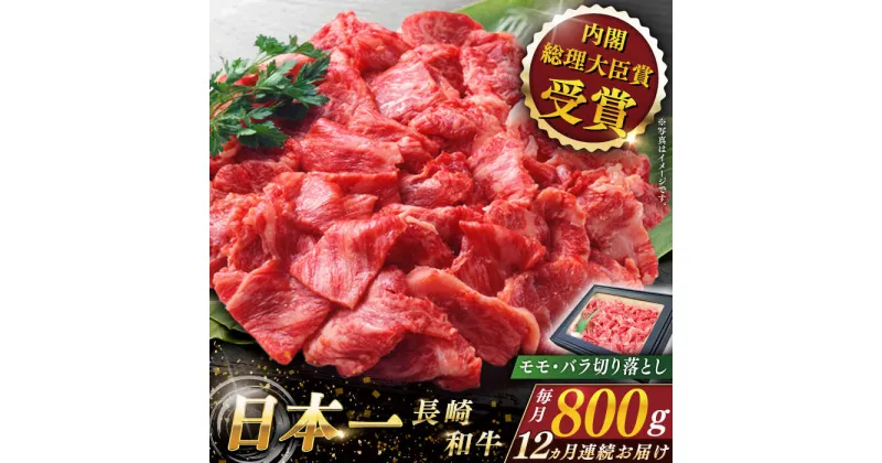 【ふるさと納税】【全12回定期便】 長崎和牛 切り落とし 総計9.6kg （約800g×12回）【ながさき西海農業協同組合】 [QAK045] 肉 和牛 牛肉 丼 生姜焼き しょうが 人気 しゃぶしゃぶ すき焼き 焼肉 焼き肉 BBQ バーベキュー 霜降り さざちょう おすすめ 22万8千円 228000円