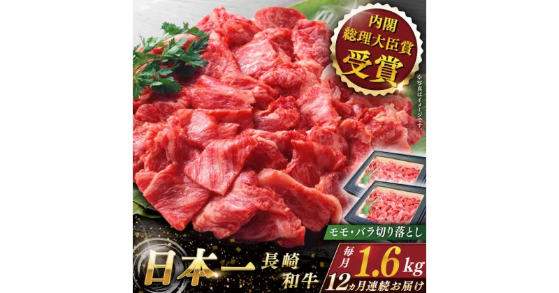 【ふるさと納税】【全12回定期便】 長崎和牛 切り落とし 総計19.2kg （約1.6kg×12回）【ながさき西海農業協同組合】 [QAK048] 肉 和牛 牛肉 人気 しゃぶしゃぶ すき焼き 焼肉 焼き肉 BBQ バーベキュー 霜降り さざちょう おすすめ 45万5千円 455000円