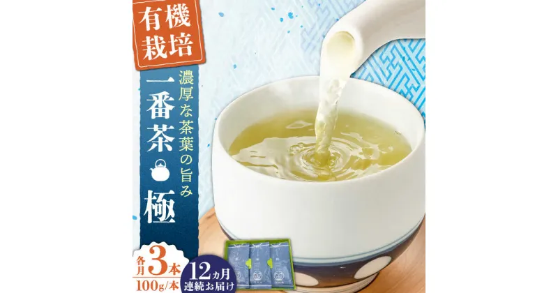 【ふるさと納税】【全12回定期便】「1番茶の濃厚な旨味！」さざの 有機栽培茶 極 （100g×3本/回）【宝緑園】 [QAH024] 緑茶 煎茶 お茶 茶葉 日本茶 オーガニック 有機栽培 ギフト 贈答 プレゼント エコファーマー