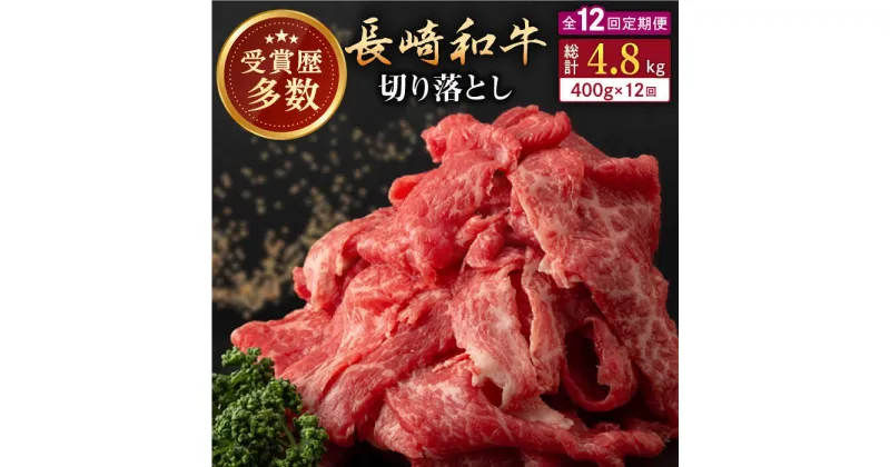 【ふるさと納税】【全12回定期便】長崎和牛 切り落とし 約400g （カタ、モモ、バラ、ロース、スネのいずれか）【合同会社肉のマルシン】[QBN048]