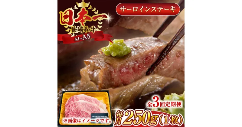 【ふるさと納税】【全3回定期便】【A4～A5】長崎和牛サーロインステーキ　250g（250g×1枚）【株式会社 MEAT PLUS】[QBS069]