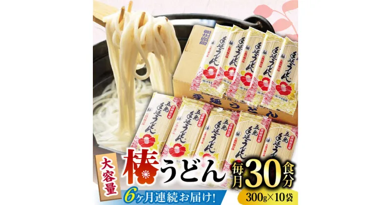 【ふるさと納税】【全6回定期便】【一番コシの強い！】椿 うどん 300g×10袋 五島うどん 保存食 【中本製麺】 [RAO017]