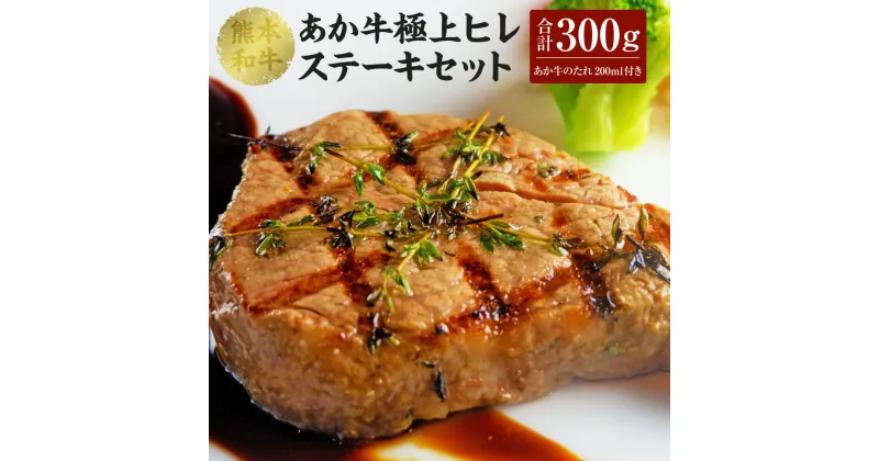 【ふるさと納税】 あか牛 極上ヒレステーキセット（あか牛ヒレステーキ150g×2枚、あか牛のたれ200ml付き）合計300g たれ たれ付き 肉 お肉 牛 牛肉 ヒレ ステーキ あかうし 赤牛 和牛 熊本県産 国産 冷凍 送料無料