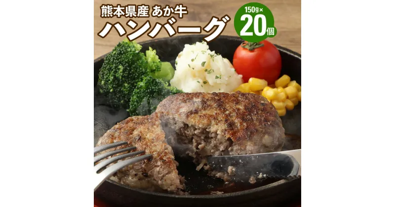 【ふるさと納税】 熊本県産あか牛ハンバーグ 約150g×20個 合計約3kg ハンバーグ 赤牛 あかうし 和牛 牛肉 肉 お肉 惣菜 グルメ おかず 個包装 熊本県産 国産 送料無料