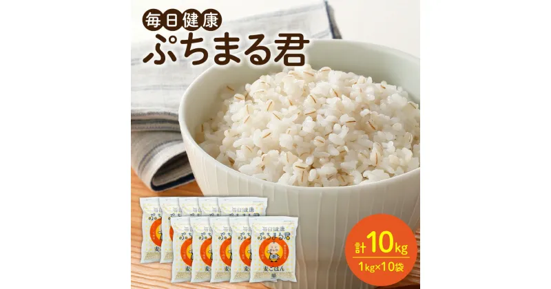 【ふるさと納税】熊本県産 大麦100％ ぷちまる君 1kg×10袋 合計10kg 国産大麦 食品 低カロリー 雑穀 穀物 麦ごはん 食物繊維 大麦ダイエット 大麦コレステロール低下 送料無料