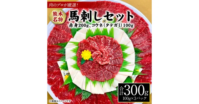 【ふるさと納税】肉のプロが厳選！熊本名物！馬刺し セット 合計300g 赤身200g コウネ(タテガミ)100g 赤身 馬肉 お肉 刺し身 おつまみ 真空パック 冷凍 送料無料