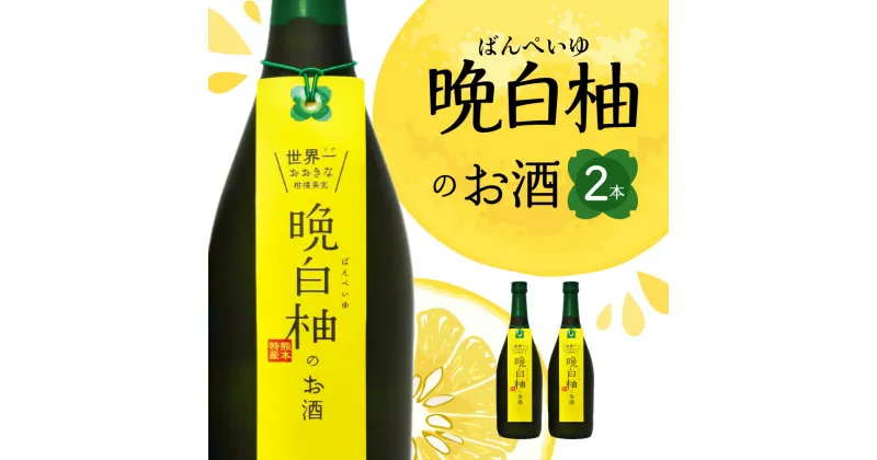 【ふるさと納税】晩白柚のお酒 2本 セット 720ml×2本 晩白柚 リキュール お酒 フルーツ風味 焼酎 果汁 蒸留酒 柑橘類 バンペイユ 甘味料不使用 瓶 国産 熊本県 九州 送料無料