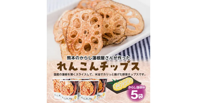 【ふるさと納税】蓮根チップス からし蓮根味 20g×5袋 国産 野菜 野菜チップス 野菜スナック おつまみ レンコン お菓子 送料無料