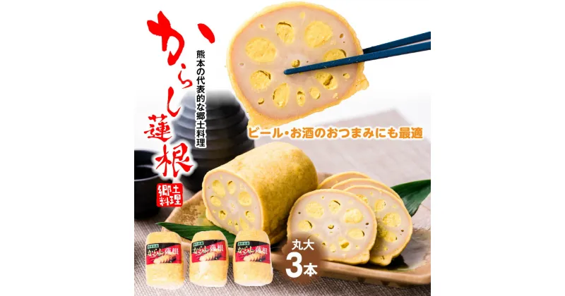 【ふるさと納税】からし蓮根 丸大 3本入り 合計750g 250g×3本 おつまみ 惣菜 九州 冷蔵 熊本名物 辛子 れんこん 蓮根 レンコン 熊本県 八代市 ご当地 郷土料理 送料無料