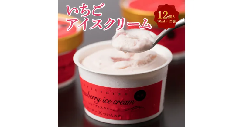 【ふるさと納税】いちごアイス 90ml × 12個 セット 合計1080ml アイスクリーム イチゴ 苺 ついんスター 濱大松園 国産 送料無料