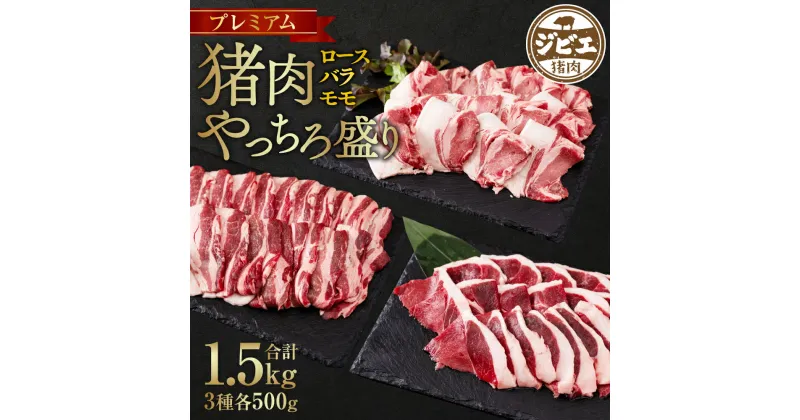 【ふるさと納税】プレミアム 猪肉 やっちろ盛り セット 3種 各500g 合計1.5kg ロース バラ モモ ジビエ イノシシ お肉 冷凍 精肉 食品 八代市産 熊本県 九州 送料無料