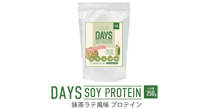 【ふるさと納税】DAYS SOY PROTEIN 抹茶ラテ風味 1袋 250g ソイプロテイン い草 大豆たんぱく質 抹茶 植物性タンパク質 コラーゲンペプチド 健康食材 送料無料