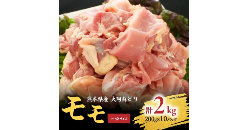 【ふるさと納税】熊本県産 大阿蘇どり 一口サイズ モモ 2kg 約200g×10パック 鶏肉 もも カット 真空パック 冷凍 国産 九州 送料無料