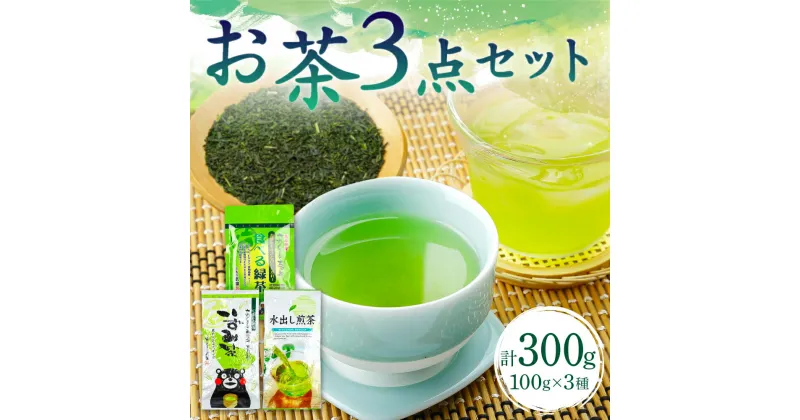 【ふるさと納税】お茶の泉園 お茶3点セット いずみ茶100g 水出し煎茶100g 食べるお茶100g 3種 セット 合計300g 飲み比べ お茶 緑茶 日本茶 茶葉 粉末 国産 熊本県産 九州 送料無料