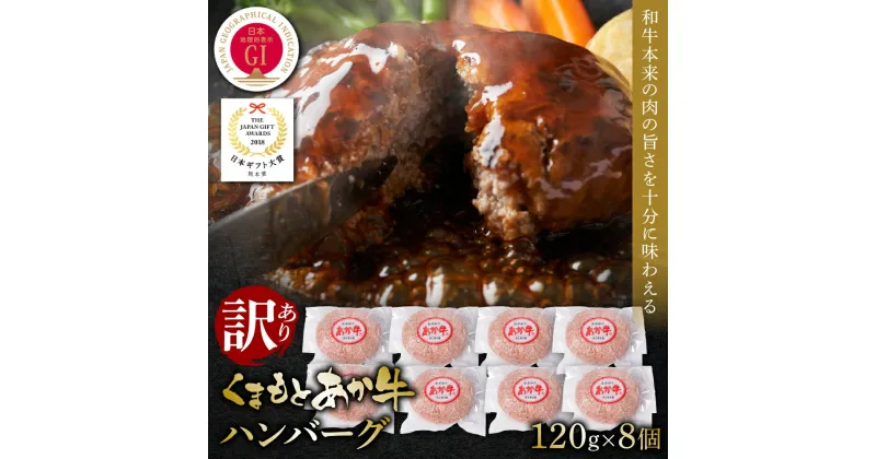 【ふるさと納税】【訳あり】あか牛ハンバーグ 120g×8個入り 食品 グルメ 人気 お取り寄せグルメ うし 牛肉 ハンバーグ あか牛 日本ギフト大賞 牛