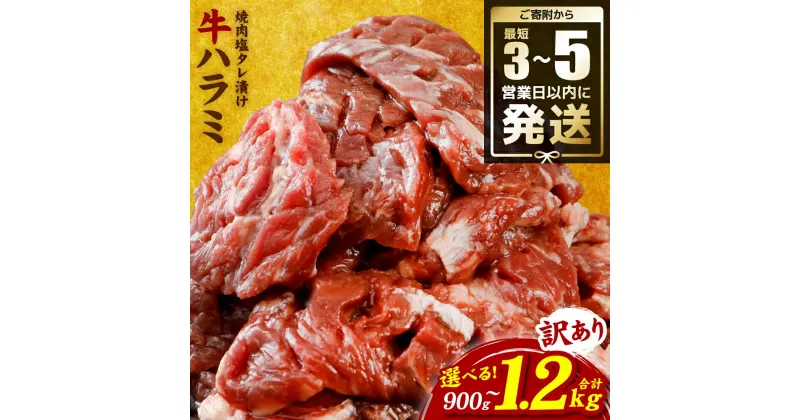 【ふるさと納税】【訳あり】牛ハラミ 焼肉 (軟化加工) 900g～1.2kg ＼スピード発送／ ＜最短3-5営業日以内に発送＞【選べる容量】 訳あり 訳アリ 牛肉 ハラミ 牛ハラミ肉 ハラミ焼肉 冷凍 食品 グルメ ハラミ丼 BBQ 小分け 塩味 タレ 漬け 簡単 人気 焼肉 焼肉丼 送料無料