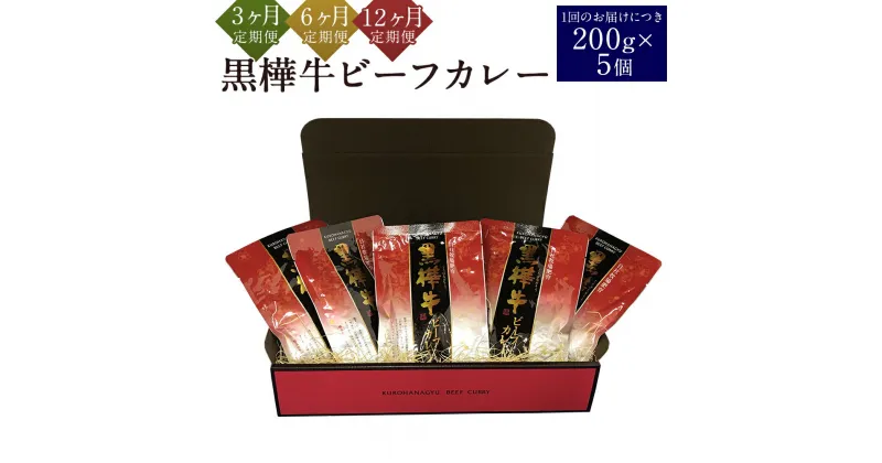 【ふるさと納税】【定期便】黒樺牛ビーフカレー 200g×5個 3ヶ月定期便/6ヶ月定期便/12ヶ月定期便 カレー ビーフカレー 黒樺牛 くろはなぎゅう レトルトカレー レトルト食品 レトルト セット 送料無料