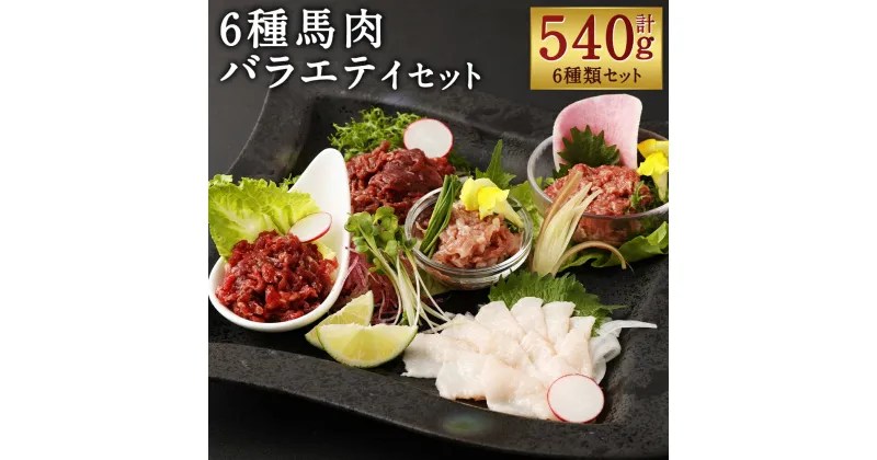 【ふるさと納税】6種馬肉バラエティ 合計約540g 6種類 セット 食べ比べ 赤身 コウネ フタエゴ ユッケ 桜うまトロ 馬肉ハンバーグ タレ付き ソース付き 馬刺し 馬肉 刺身 冷凍 送料無料