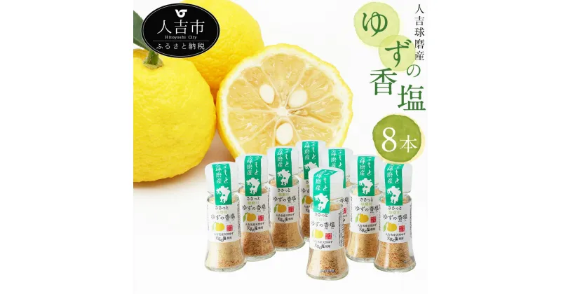 【ふるさと納税】人吉球磨産のゆず塩 球磨川ゆずの香塩(25g)×8本 ゆず 塩 調味料 風味 九州 熊本 送料無料