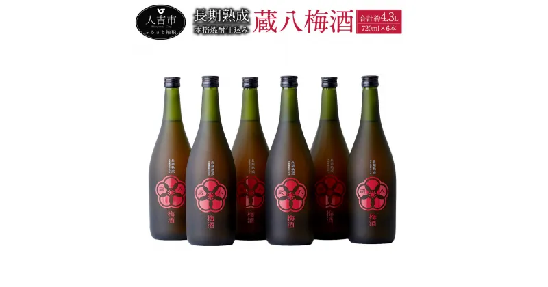 【ふるさと納税】蔵八梅酒 720ml×6本 合計約4.3L うめ ウメ 白加賀梅 無添加 焼酎 お酒 アルコール 国産 九州産 送料無料