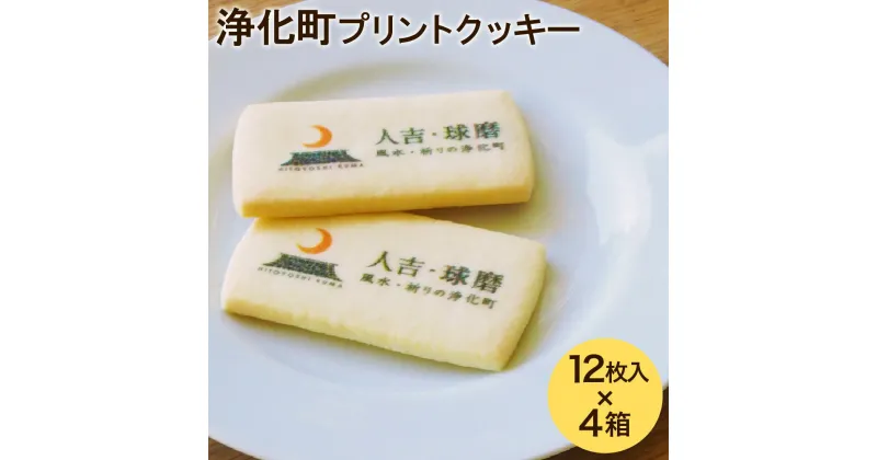 【ふるさと納税】人吉・球磨 風水・祈りの浄化町 プリントクッキー 合計48枚 12枚入り×4箱 クッキー サブレ 焼き菓子 おやつ お菓子 菓子 プレーン おみくじ付き 送料無料