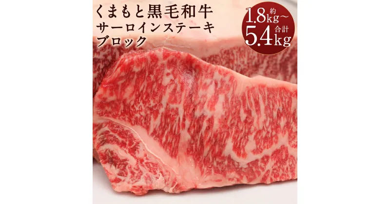 【ふるさと納税】くまもと黒毛和牛 サーロインステーキ ブロック 約1.8kg/約3.6kg/約5.4kg 選べる内容量 サーロイン ステーキ ブロック肉 熊本県産 九州産 国産 冷凍 送料無料