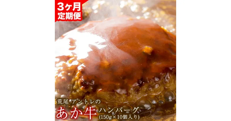 【ふるさと納税】【3ヶ月定期便】あか牛 ハンバーグ 150g×10個入り 計3回お届け 合計30個 アントレ《お申込み月の翌月から出荷開始》 牛肉 赤牛 あかうし 定期便