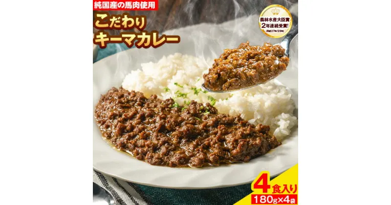 【ふるさと納税】馬肉 カレー キーマカレー 4食入り 180g × 4袋《30日以内に出荷予定(土日祝除く)》熊本県 荒尾市 純国産馬肉 熊本肥育 かれー 馬 馬すじ 馬スジ 馬スジカレー ギフト 送料無料