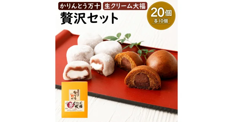 【ふるさと納税】かりんとう万十と生クリーム大福の贅沢セット 各10個 合計20個入り セット 詰合せ 大福 饅頭 かりんとう まんじゅう 和菓子 和スイーツ デザート スイーツ おやつ お菓子 冷凍 国産 九州産 水俣市 お土産 送料無料